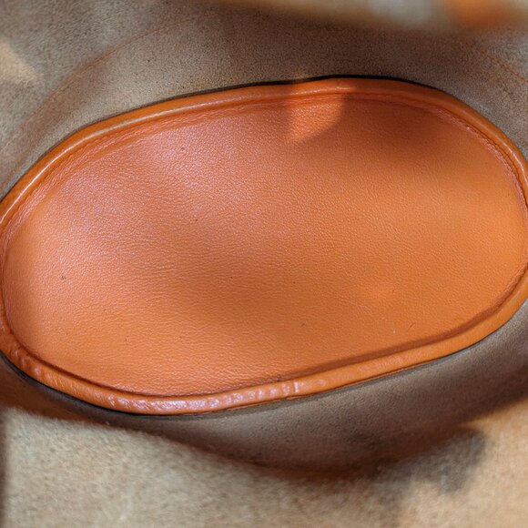 HERMES Vintage Market GM Shoulder Bag Orange Gulliver Leather Circle M 1983 RARE - Picture 16 of 16